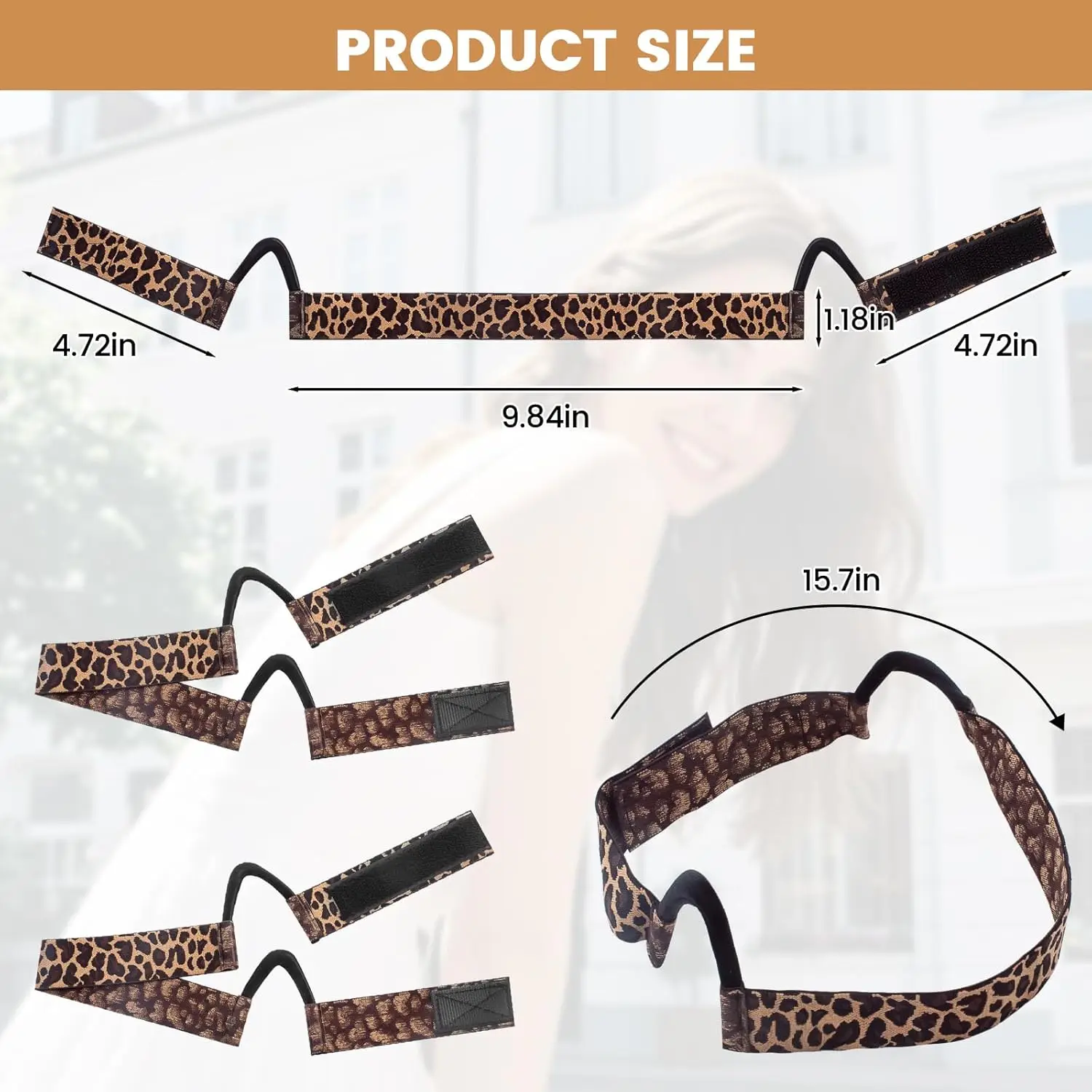 2Pcs Wig Band For Lace Front Ear Free Lace Melting Elastic Band Headband For Women No Slip C Shaped Ear Curve  Regular Size