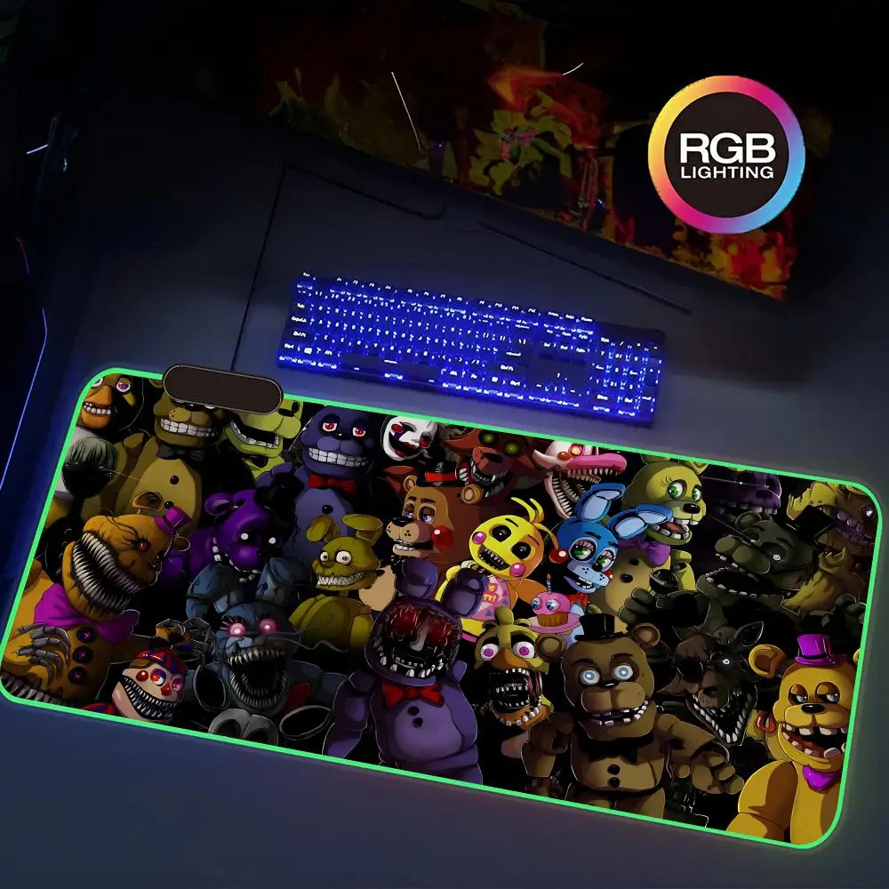 F-Fnaf F-Five-nights-At-Freddys Mouse Pad Rgb Gaming Mouse Pad Keyboard Mat Extra Large Computer Desk Mat Sound 1000x500mm Picku