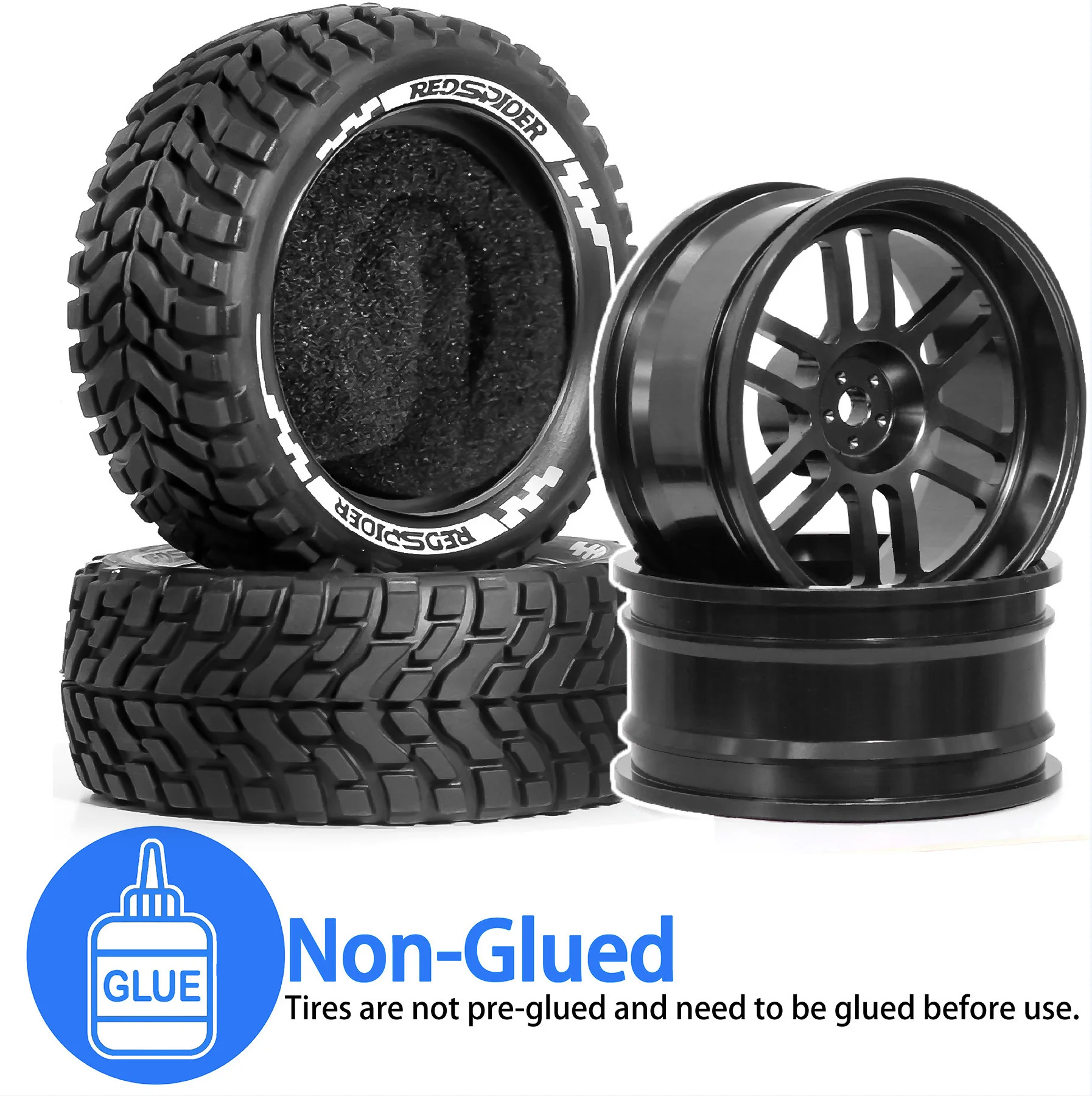 

Ралли и дорожные шины Red Spider 1/10 для TT01, Kyosho FW06, Tamiya XV01 и XV02 — металлические колеса R391