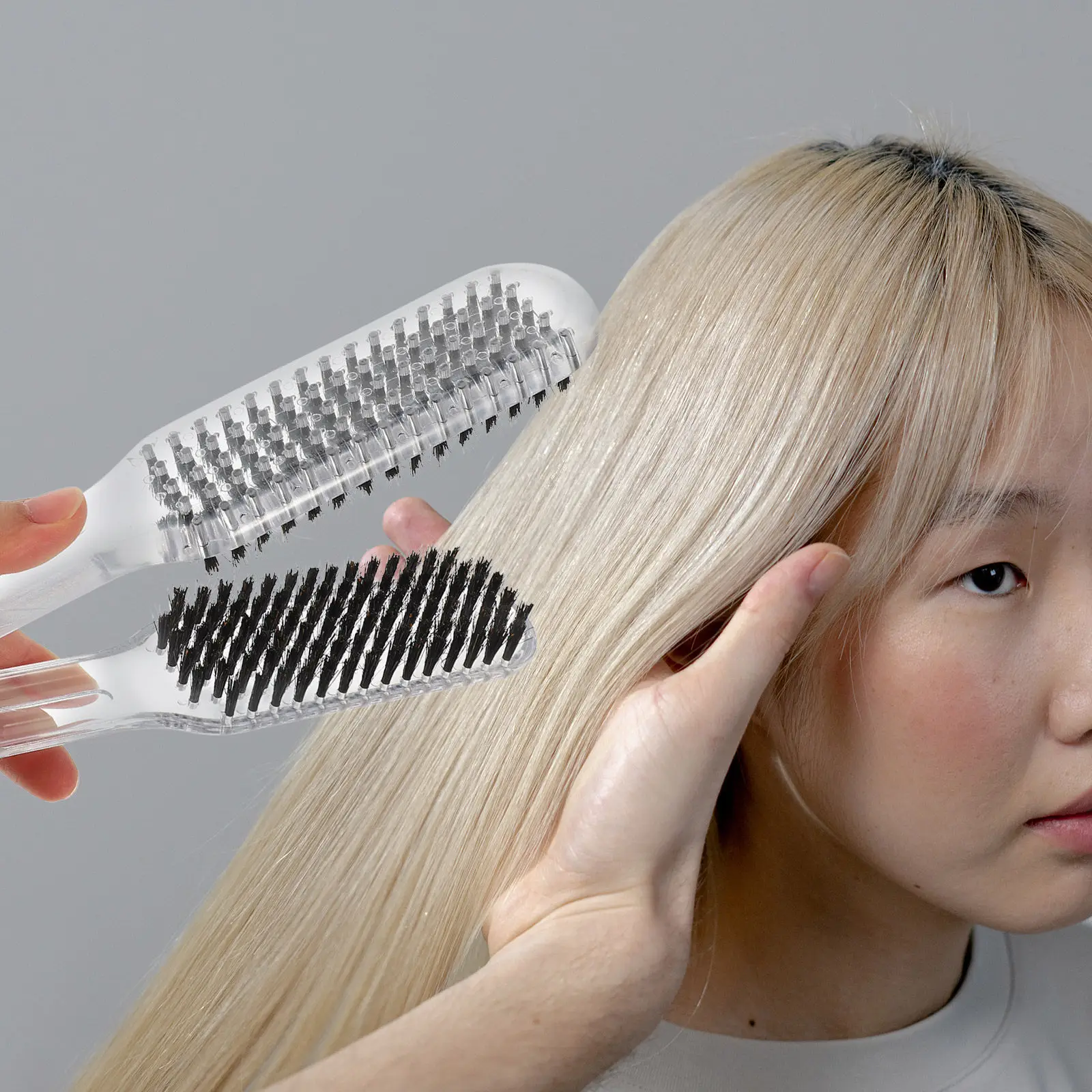 

Hair Straightener Comb V-Shaped Design for Thick and Thin Hair Lightweight Portable Salon Home Use Straightening Brush Women