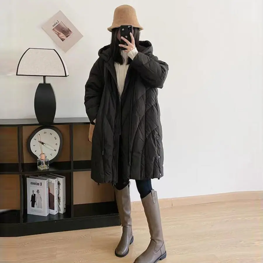 Otoño e Invierno nueva chaqueta de plumón para mujer con capucha chaqueta ligera informal para ir al trabajo