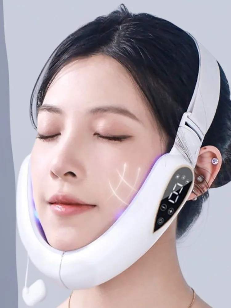EMS 미세전류 얼굴 슬리밍 기기 스마트 V 페이스 마사지기 전기 리프팅 타이트닝 안티에이징 스파 선물 여성 생일용