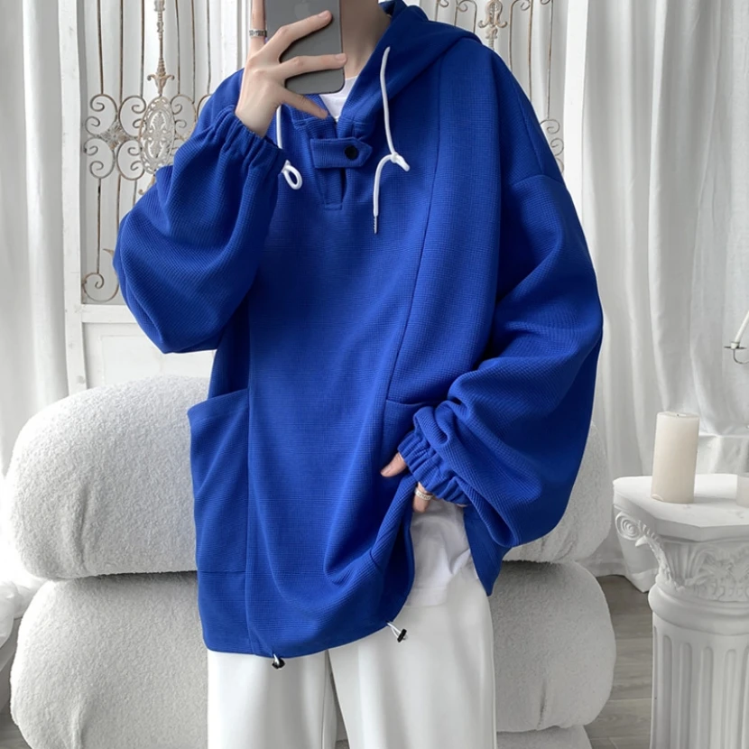 

Klein Blue Men's Hoodie Autumn Winter New Sle American Trendy Brand Loose Fit Long Sve Zipper Closure Color Sweats...