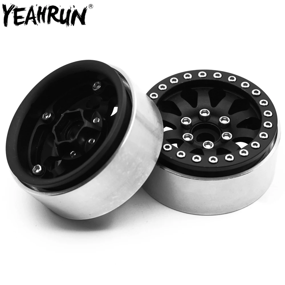

YEAHRUN Metal 1.9 inch Beadlock Wheel Rim Hub For 1/10 Axial SCX10 90046 TRX4 CC01 D90 D110 RC Crawler Car