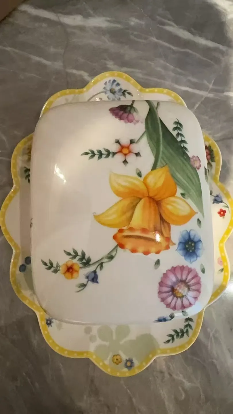 German VB Christmas tableware European salad  wavy edge square plate