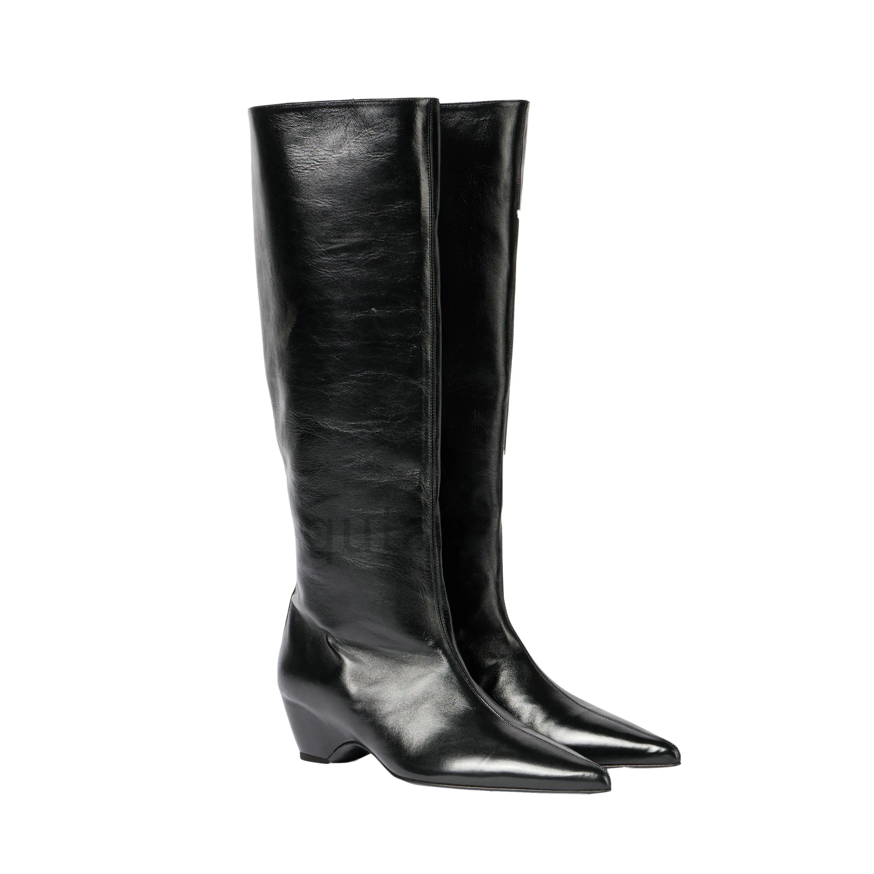 Women's Knee High Wedge Boots - Leather, Warm & Stylish