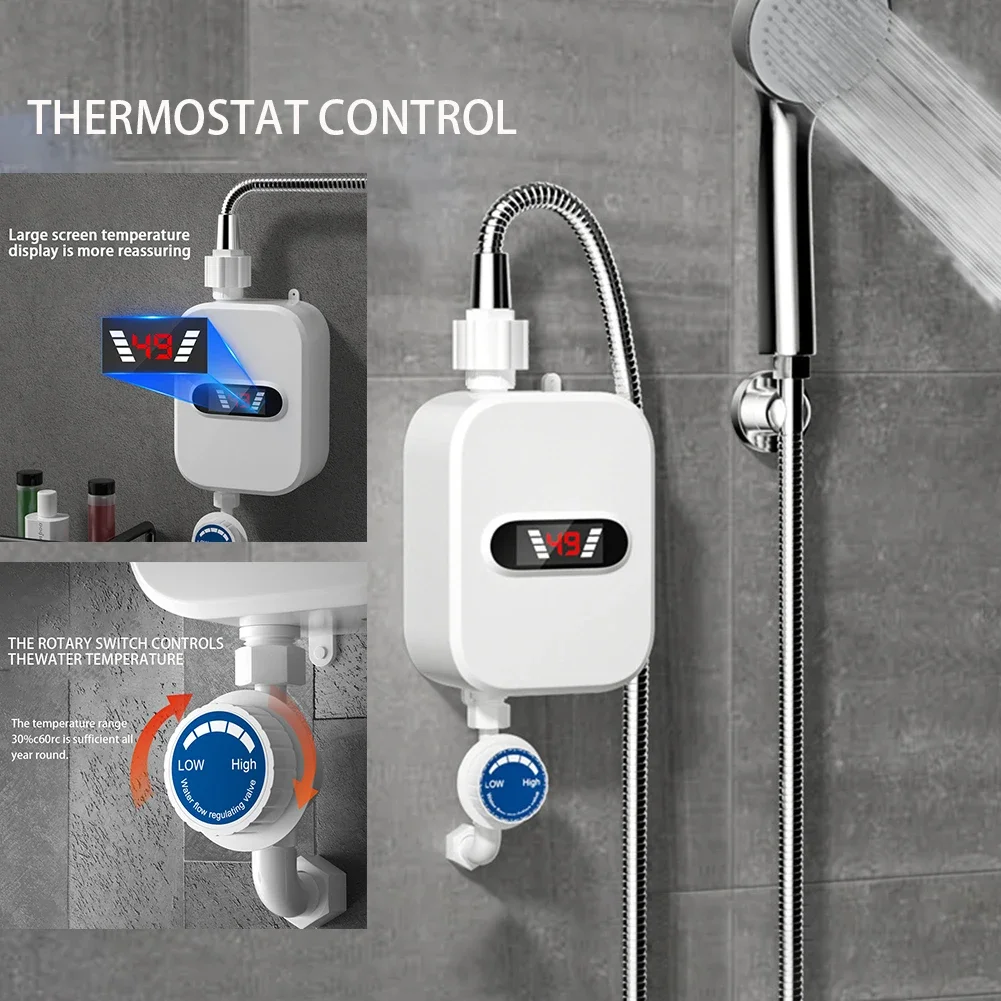 

Мгновенный Электрический водонагреватель, автоматическое отключение, безрезервуарный смеситель с мгновенным нагревом, нагреватель горячей воды из нержавеющей стали 304, Душ