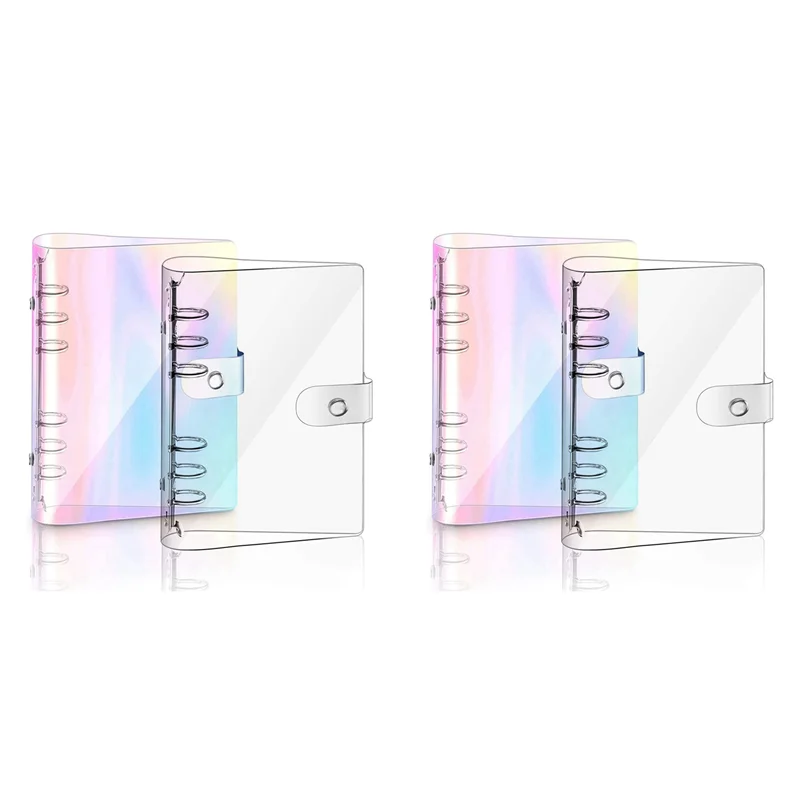 4 PCS A5 Arco-íris Macio PVC Notebook Binder Clear Soft PVC Notebook Cover, Folha Solta Planejador Pessoal Binder-Y18A