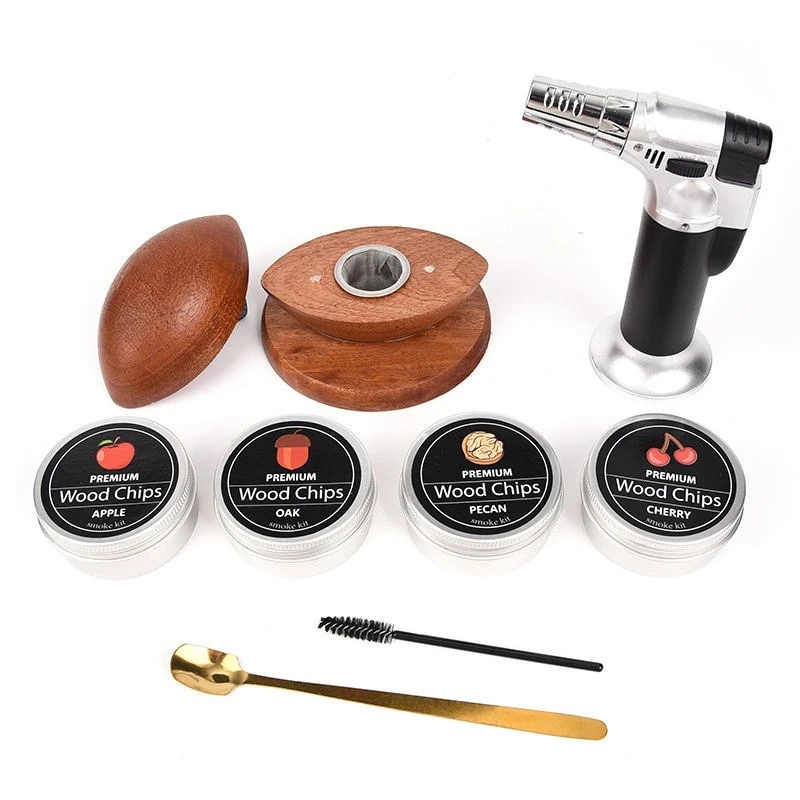 Hot Sale Cask Smoker Chimney Cocktail Smoker Kit Whiskey with Torch Smoker Christmas Gift