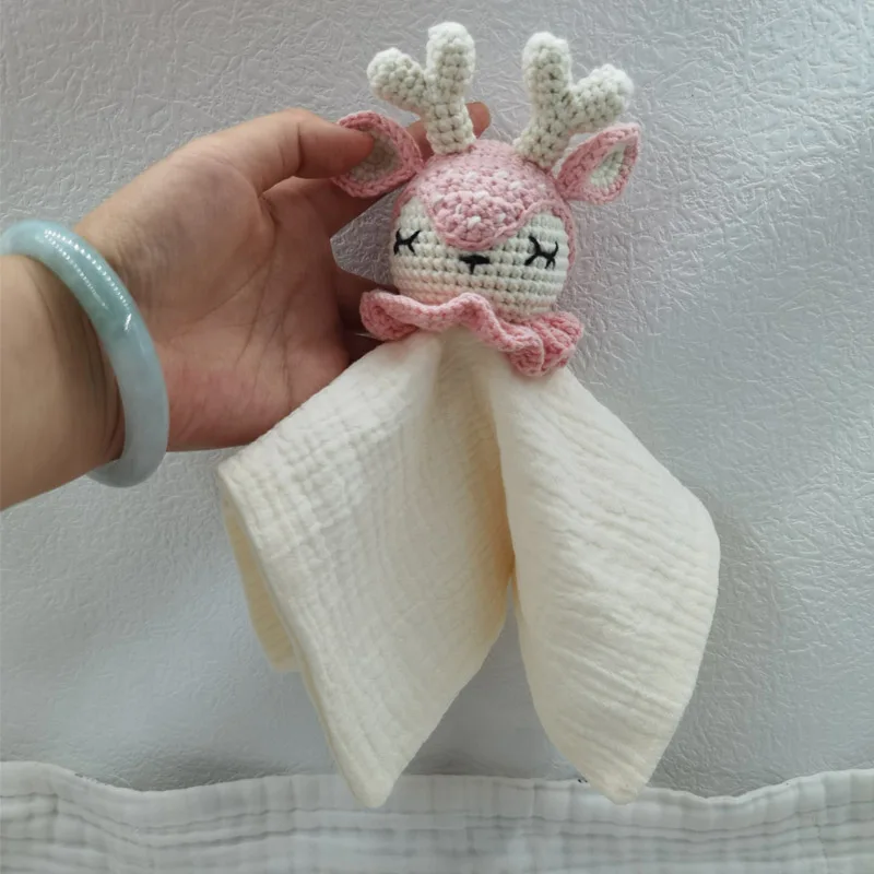 Baby Soother Appease Towel Bib Soft Elk Bear Elephant Sleeping Doll Teether Infants Comfort Sleeping Nursing Cuddling Blanket