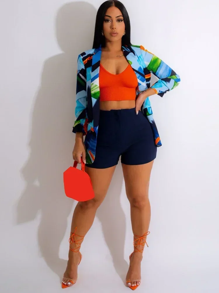 

Женский блейзер GUWU с принтом, длинным рукавом, на одной пуговице, осень-зима 2024, элегантный, модный, в уличном стиле, для офиса