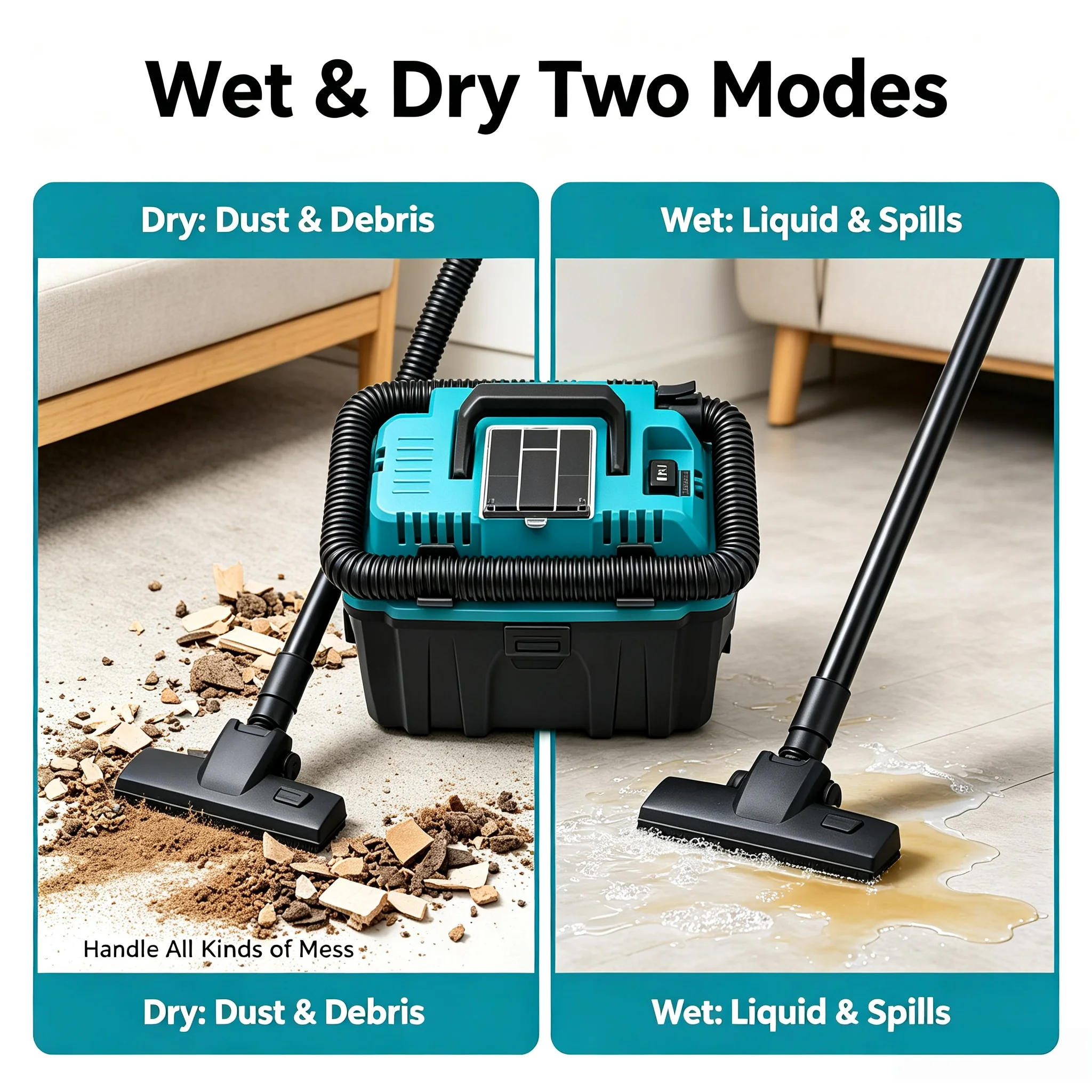 Car & Home Lithium Battery Vacuum Cleaner, Brushless High Power Remote Type, Wet & Dry Handheld Vacuum for Dust and Liquid