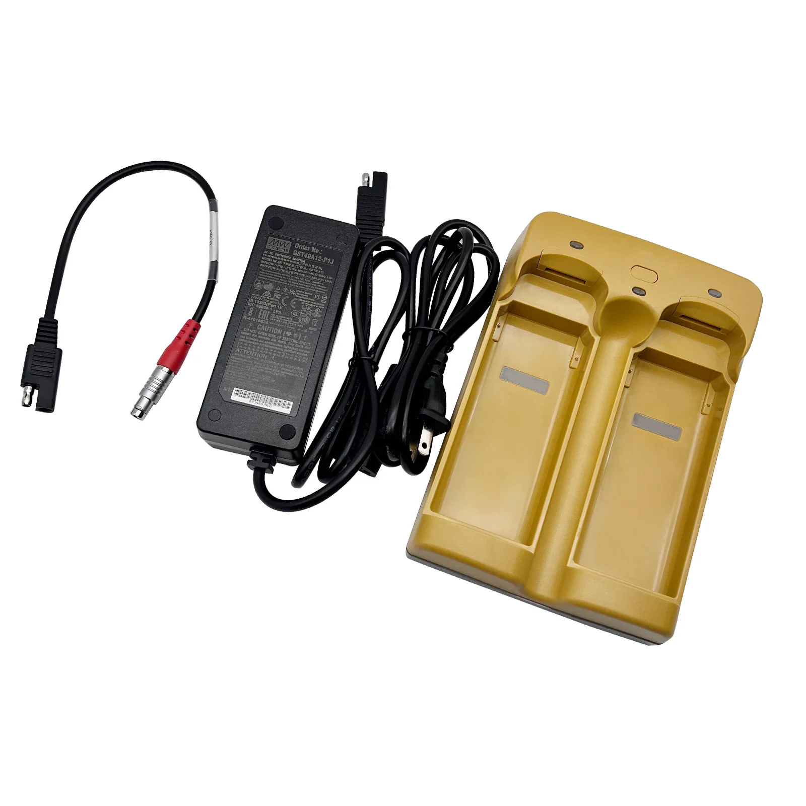 شاحن بطارية GPS GR3 GR5 بفتحة مزدوجة لكابل الطاقة TOPCON + A00302 ومحول الطاقة Hiper DC 12V