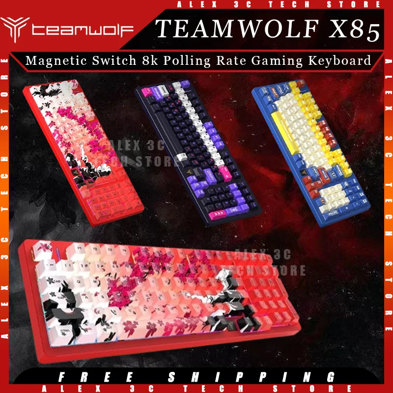 

TEAMWOLF X85 Mechanical Keyboard Magnetic Switch 8k Polling Rate RT0.01 Esports Ergonomics RGB IP68 Waterproof Gaming Keyboard