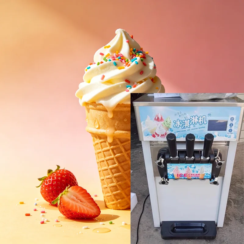 

Ice Cream Machine Small Homemade Automatic, Household Mini Fruit Ice Cream Machine Children'S DIY Cone Ice Cream Machine