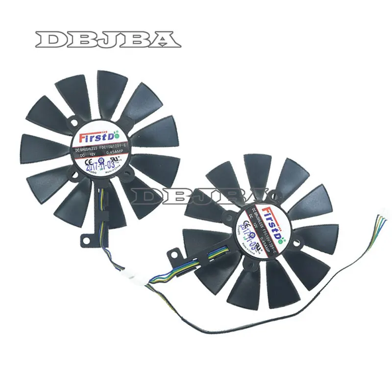 2PCS Graphic Card Cooling Fan For ASUS STRIX GTX960 GTX950 GTX750Ti FDC10U12D9-C