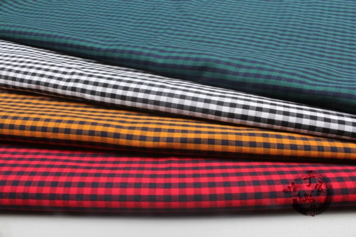 140x50cm Soft and Comfortable Cotton Yarn-Dyed Small Plaid  High  Shirt Fabric