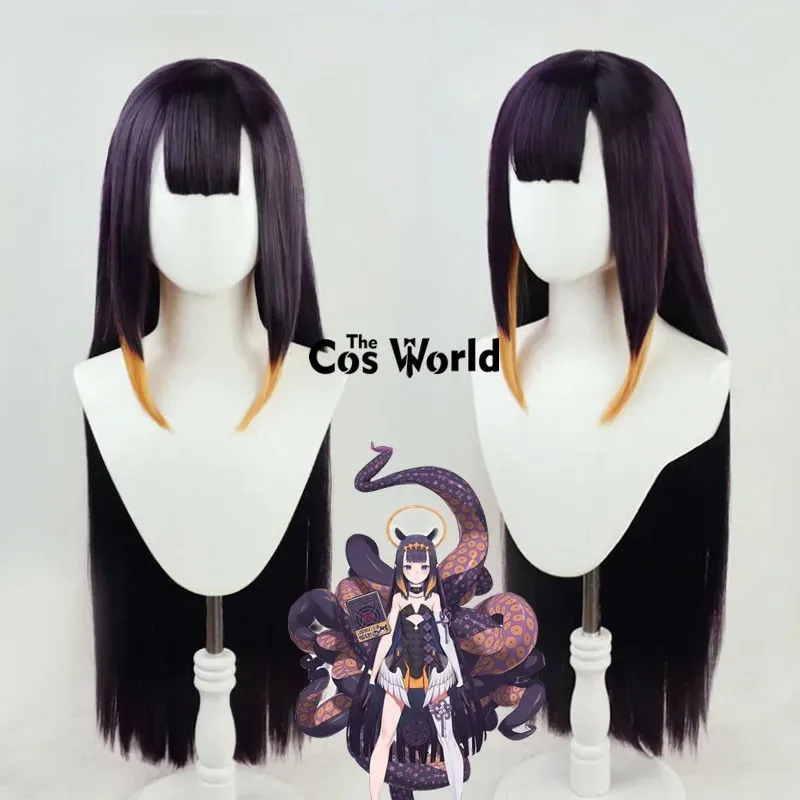 Virtual YouTuber VTuber Hololive inglés Ninomae Inanis pelucas largas de Anime Cosplay fibra de pelo sintético resistente al calor + gorro de peluca