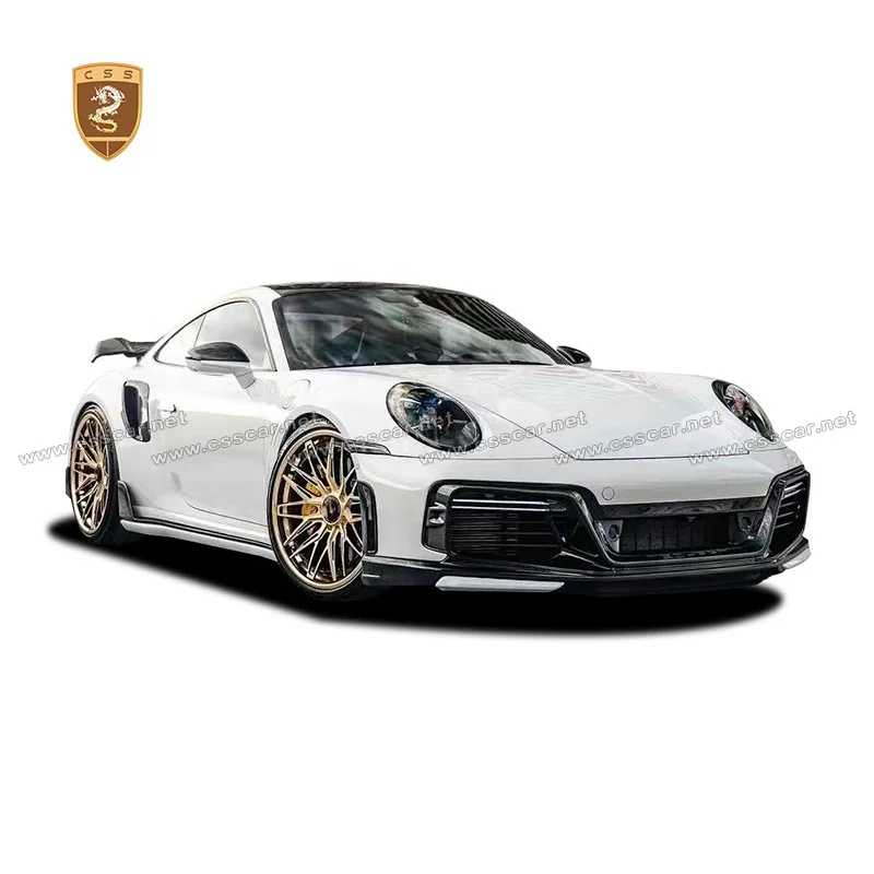 Upgrade to Te-chart Style Dry Carbon Fiber Front Bumper for  992 Carrera Assembly Refit Bumpers