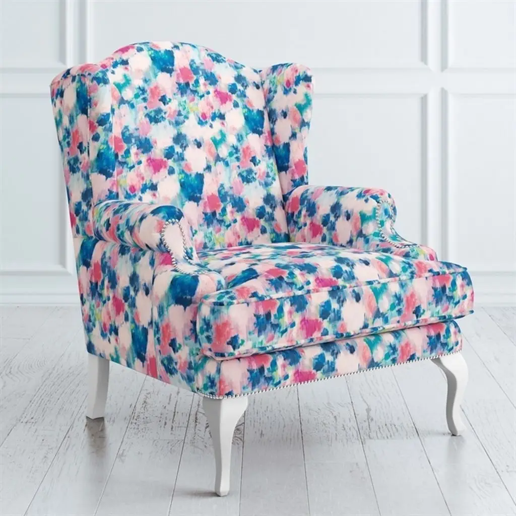 Printed upholstered armchair Modern single sofa chair