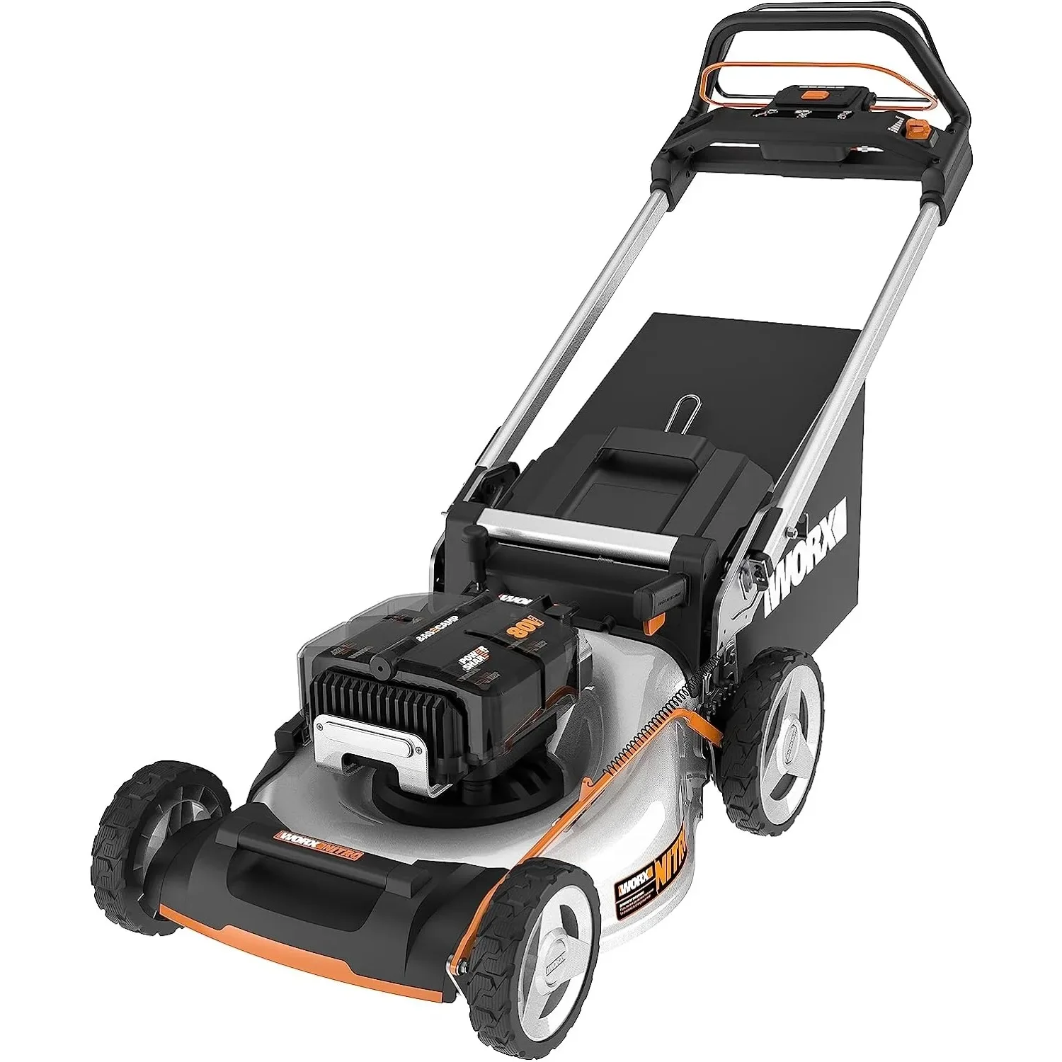 Nitro 80V Cordless Self-Propelled Lawn Mower, Lawn Mower w/ Brushless Motor - 2 Batteries & Basecamp Charger Included