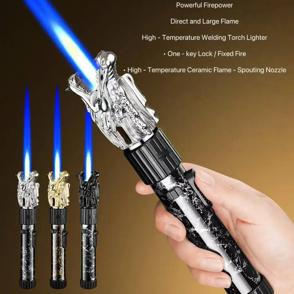 

Металлическая трость-распылитель, ветрозащитная зажигалка с 360° ° Перевернутое зажигание, мощный многофункциональный сварочный пистолет огневой мощи, пистолет зажигания