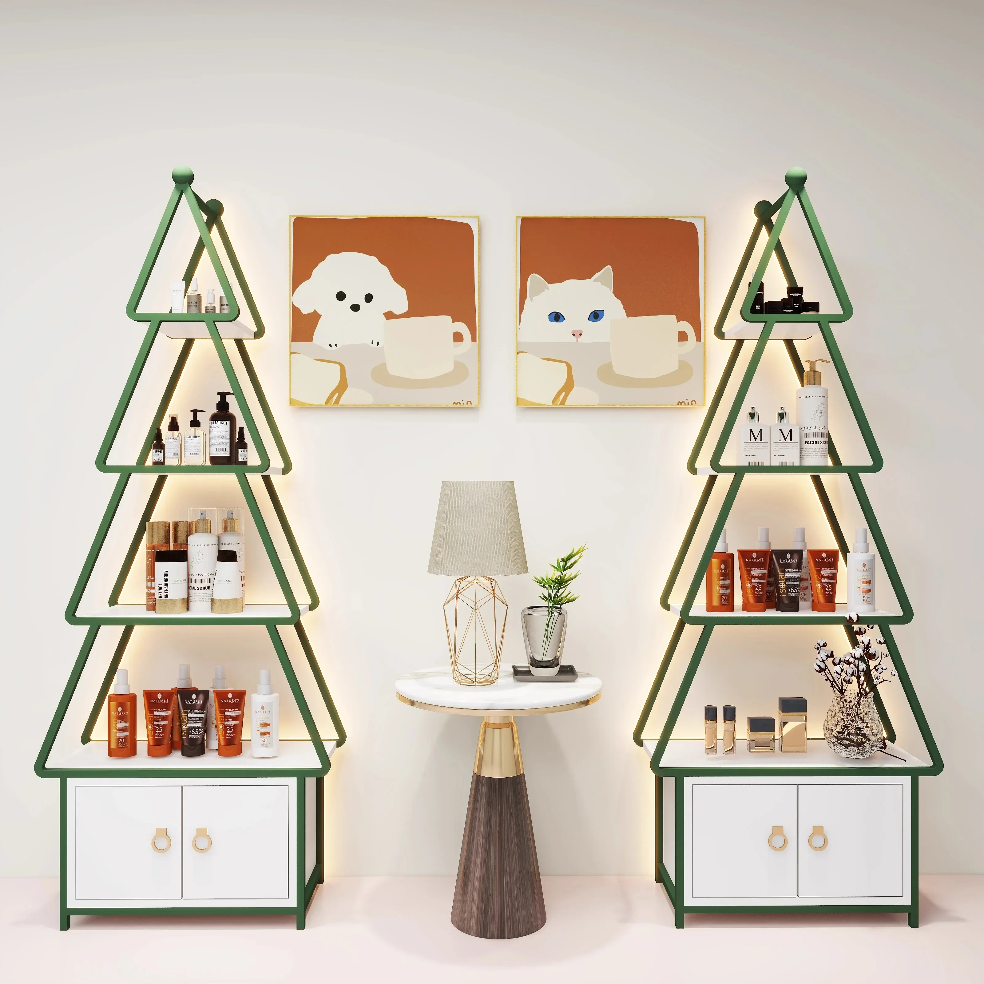 Beauty salon display cabinet Cosmetics display rack Wall-mounted nail polish glue Multi-layer product rack Display cabinet shelf