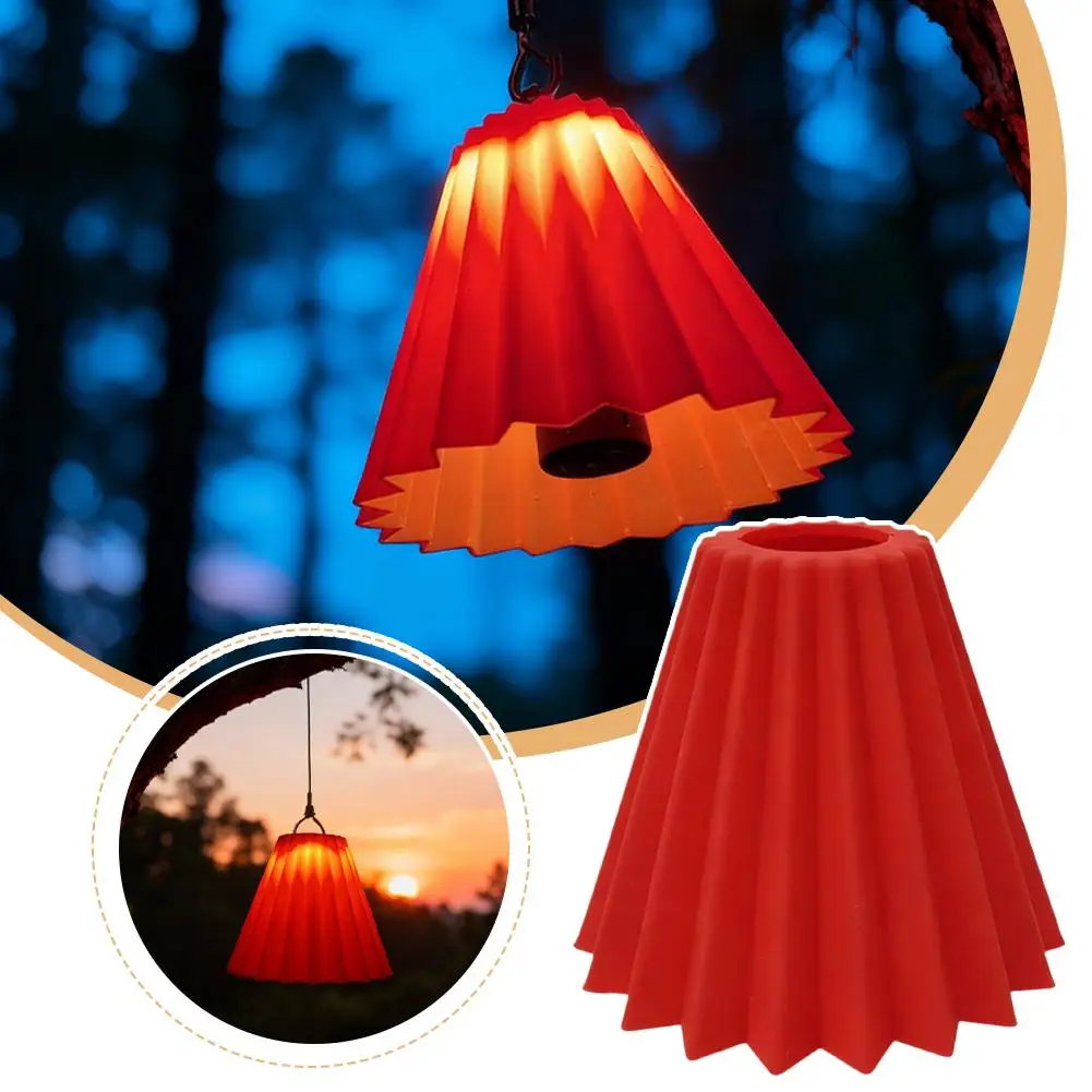 

Decorative Silicone Camping Lantern Shade Multi Color Soft Atmosphere Light Cover Hanging Rope Fit Goalzero Camping Lamps