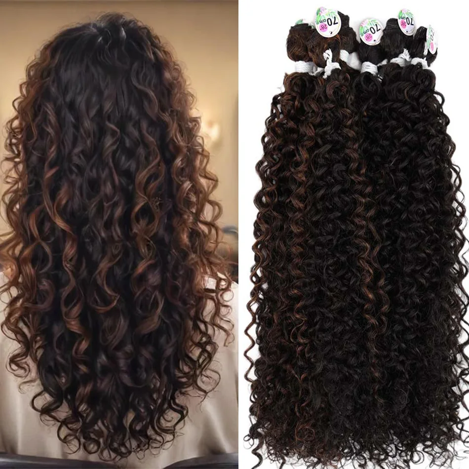 pacotes-de-cabelo-sintetico-coloridos-onda-profunda-pacotes-de-cabelo-encaracolado-bio-com-destaques-de-caramelo-tece-100g