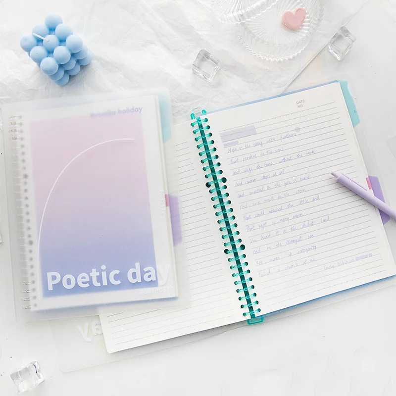 Simple Loose-Leaf Binder Notebook Inner Core Cover A5 B5 PP Frosted Transparent Loose-Leaf Binders Office School Supplies