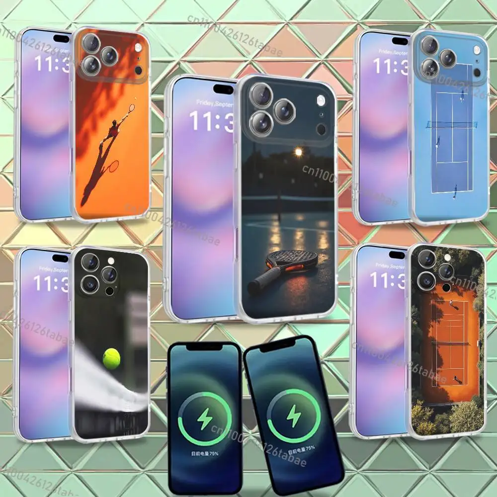 Luxury design of tennis racket For iPhone 17,12,11,14,13,15,16,Plus,Air,Pro,Max,E,Mini for Magsafe Magnetic Frosted Phone Case