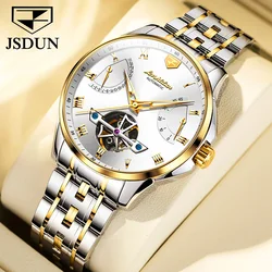 JSDUN Casual Fashion Watches for Men Waterproof Calendar Automatic Mechanical Wrist Watch Men High Quality Original Mens Watch