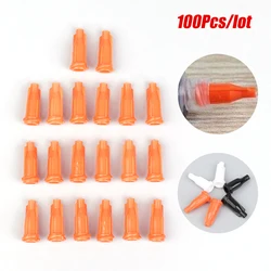 100Pcs/pack Syringe Tips Caps Injector Dispenser Dispensing Needle Sealing Plug Syringe Cap Assortment for Storing Glue Stop Cap