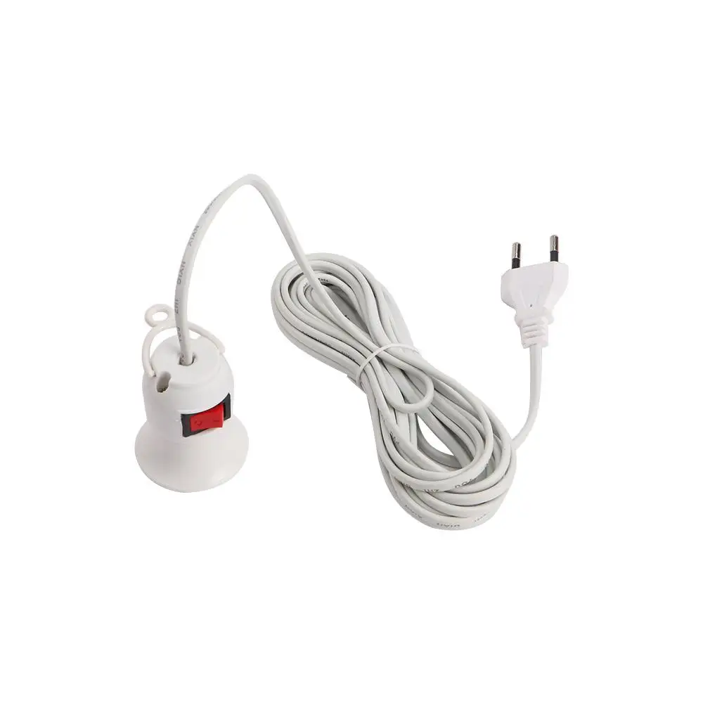 E27 EU Plug Pendant Lighting Fixture Lamp 13FT extension cord On/Off switch Lamp Adapter Lamp Bases Light socket Plug Holder