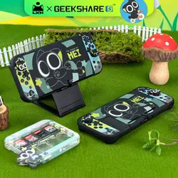 GeekShare LUOXIAOHEI Storage Bag Dock Case Shell for Nintendo Switch/OLED Joy Con Cover Game Card Box Thumb Grip Caps