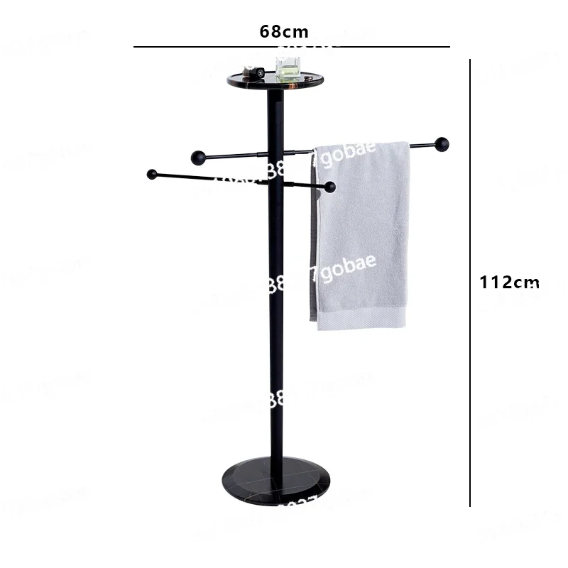 Cx Log Style Bathroom Punch-Free Retractable Double Bar Towel Rack Bathroom Vertical Floor