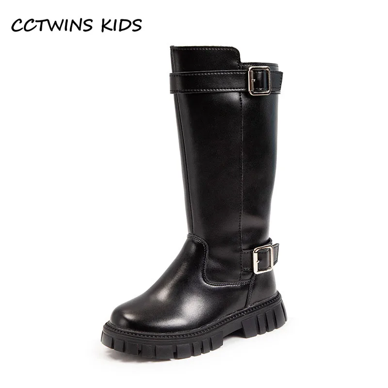 

Girls High Boots Winter Kids Fashion Brand Middle Calf Princess Knight boots Toddler High Top Warm Fur Shoes Buckle Soft Sole