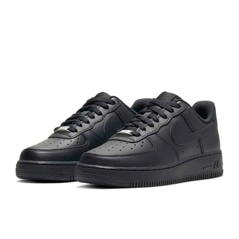 Nike Air Force 1 07 Männer Frau Skateboards chuhe Klassiker alle schwarzen echten Leder rutsch feste bequeme af1 Laufschuhe