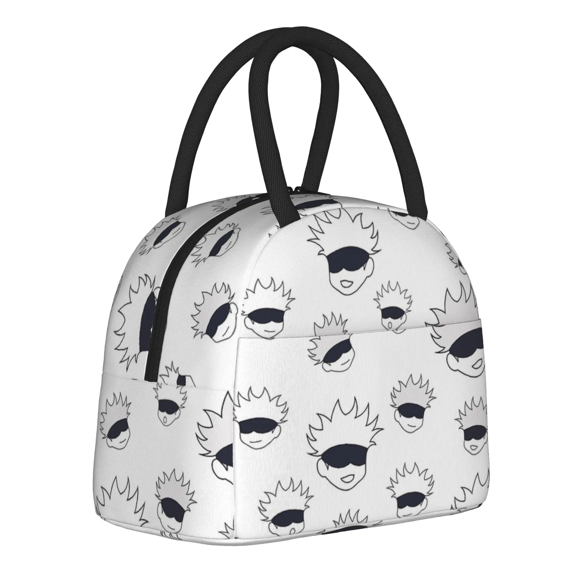Gojo Satoru Chibi Jujutsu Kaisens  Insulated Lunch Bags Thermal Bag Meal Container  High Capacity Tote Lunch Box School Travel