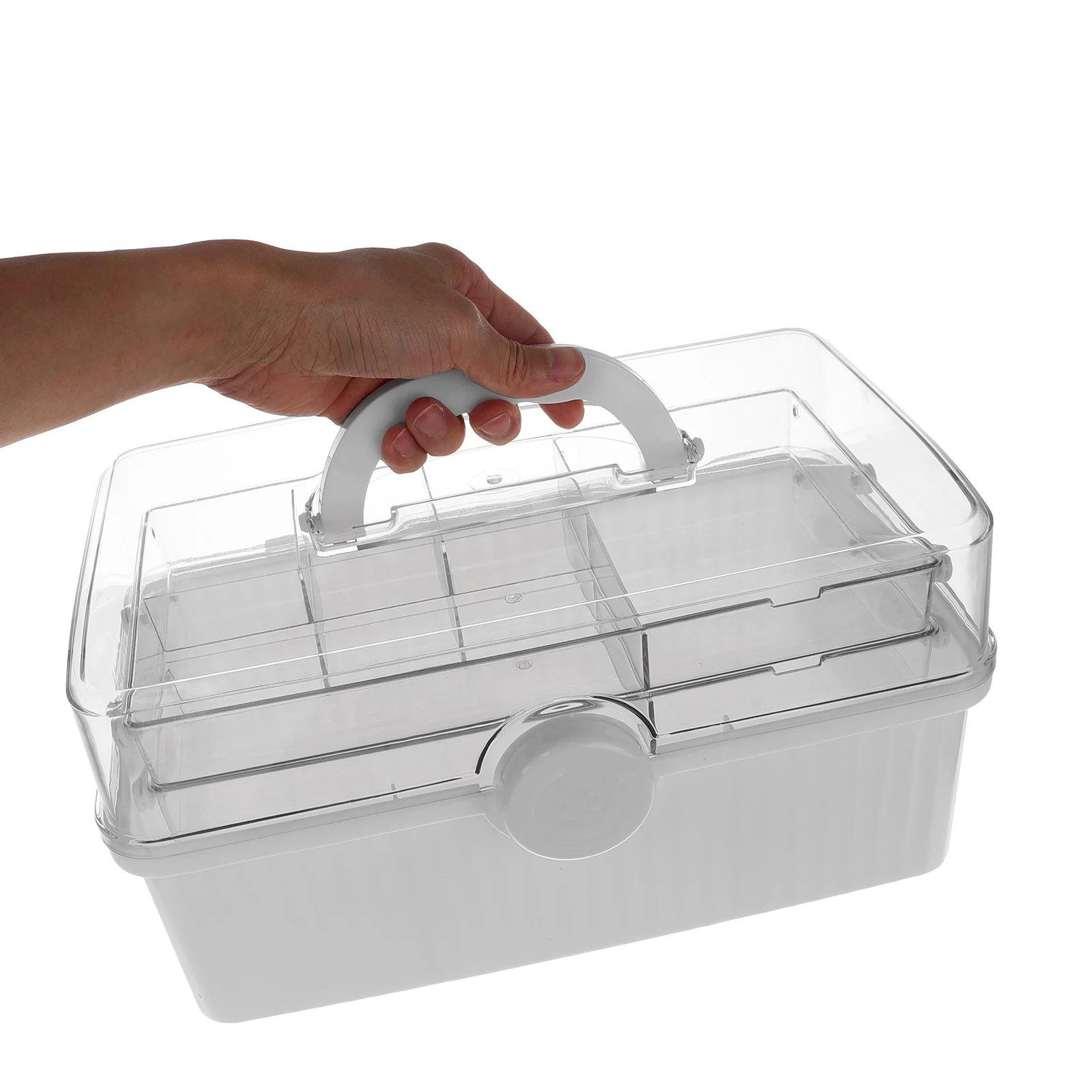 صندوق طبي ذو سعة كبيرة منظم بمقبض محمول لتخزين الأدوية صندوق منظم لتخزين مستلزمات الطبية للسفر المنزلي #3