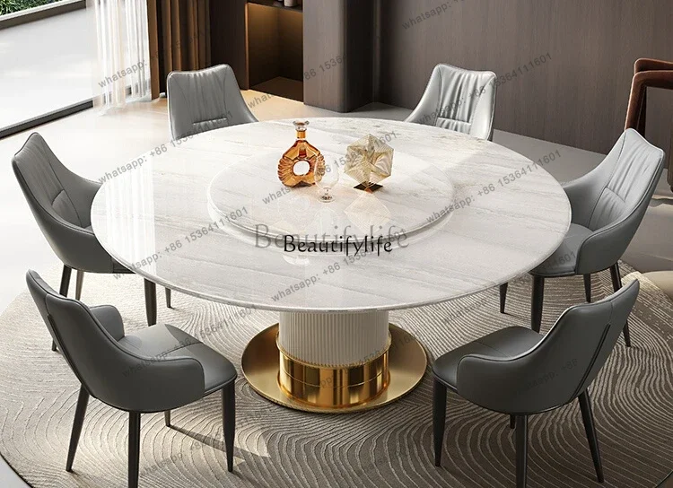 FGNatural white ice jade marble dining table real luxury stone light luxury European Kali ice jade