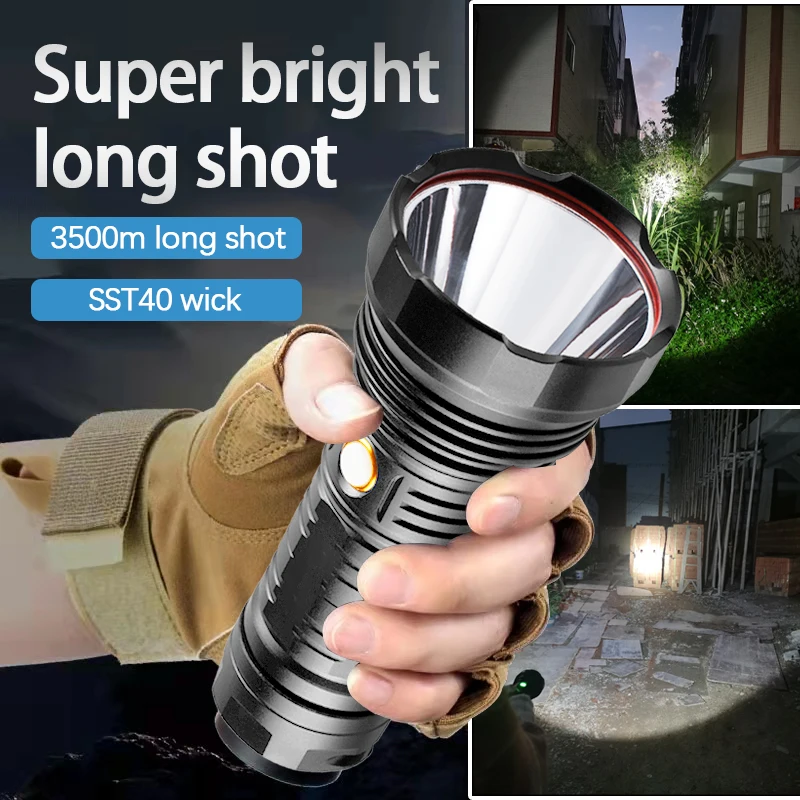 

LED High Brightness Aluminum Alloy 20W Rechargeable Super Flashlight