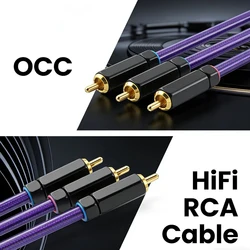 High Quality Audiocrast HI-End Silver Plated RCA Cable Hi-end CD Amplifier Interconnect 2RCA to 2RCA Male Audio Cable