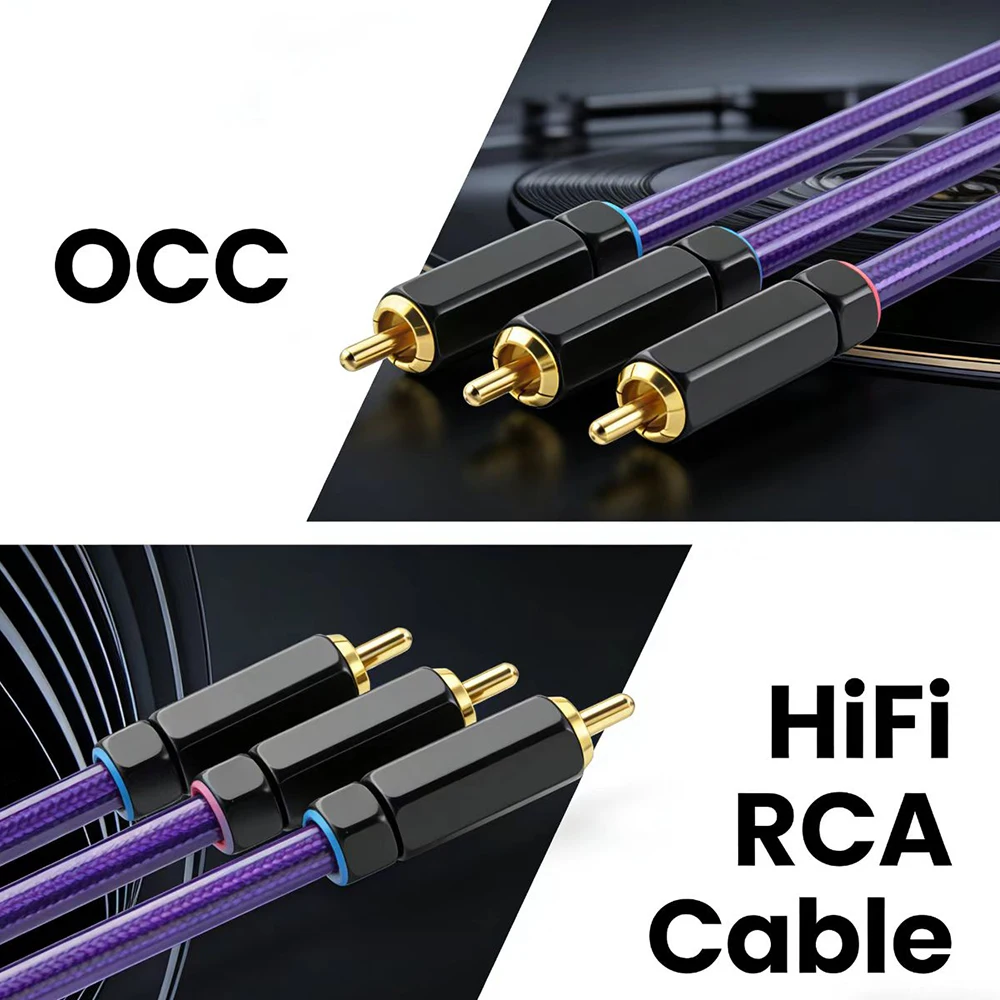 High Quality Audiocrast HI-End Silver Plated RCA Cable Hi-end CD Amplifier Interconnect 2RCA to 2RCA Male Audio Cable