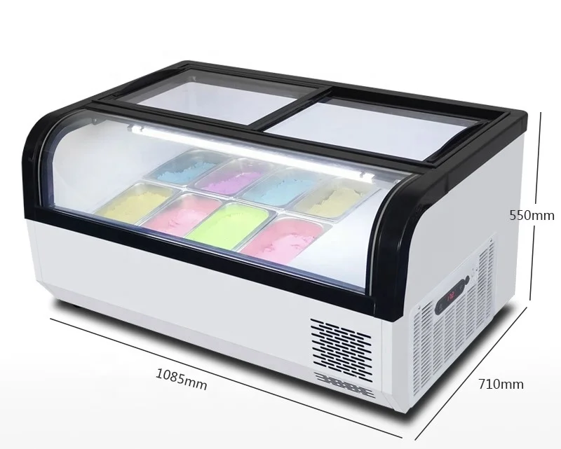 Desktop Ice Cream Display Cabinet Commercial Thick Cut Fried Yogurt Display Cabinet Hard Ice Cream Frozen Display Cabinet