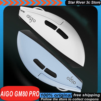 Aigo Gm80 Pro/Plus Wireless Mouse Ergonomics Lightweight Bluetooth 3mode Paw3311/3395 Sensor Gaming Mouse Laptop Accessories