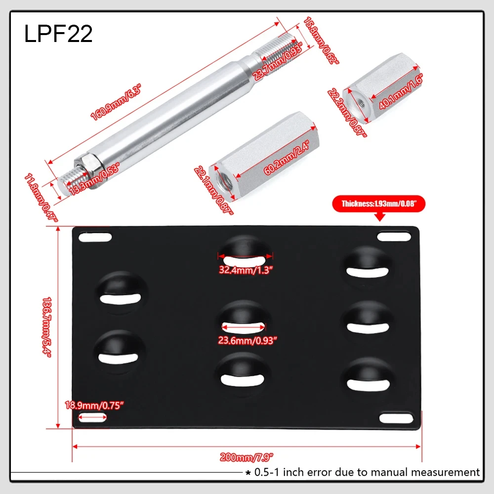 Front Bumper Tow Hook License Plate Bracket Relocator Compatible for Scion FR-S Subaru BRZ Subaru WRX/WRX STI Toyota GT