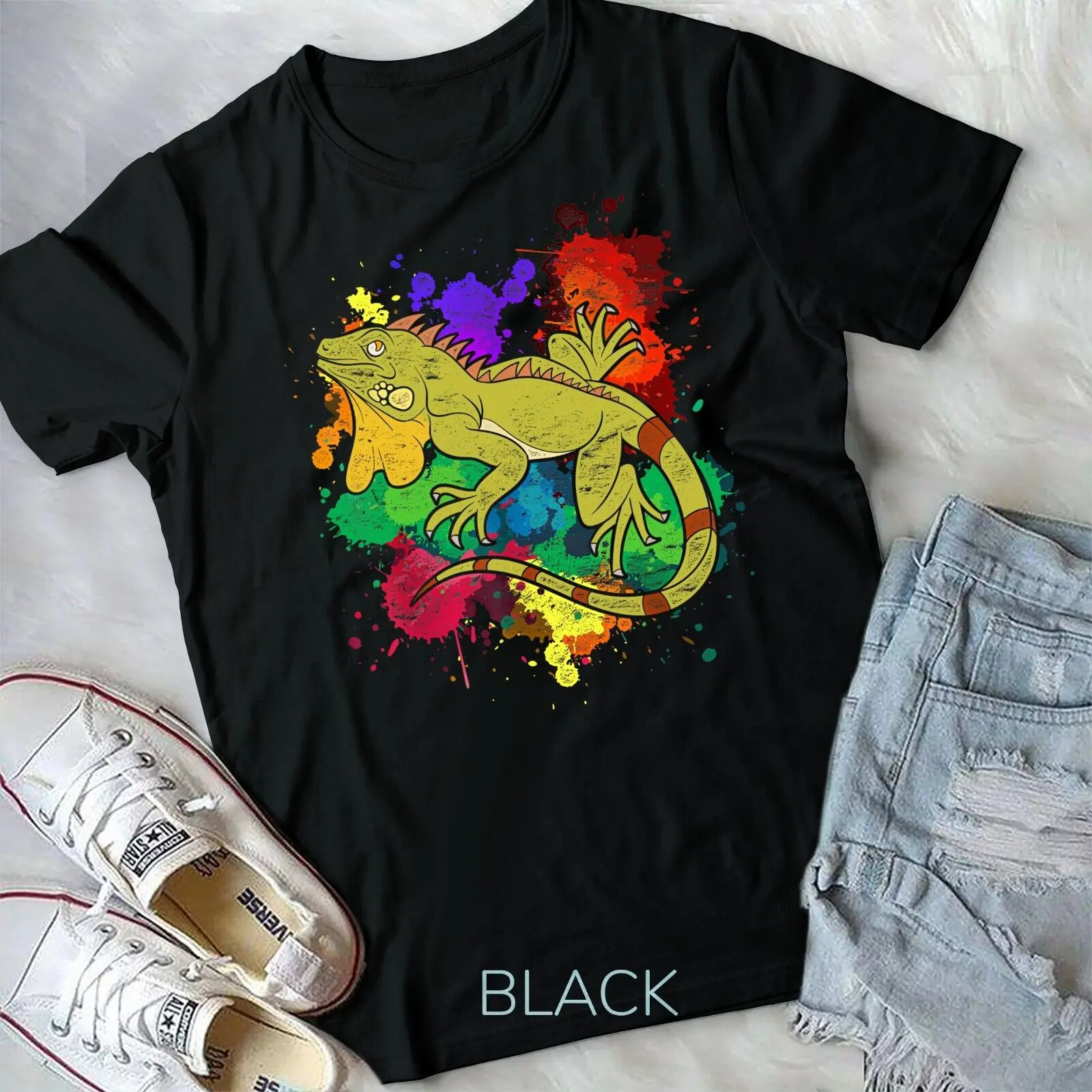 Exotic Wildlife Lizard Animal Reptile Lover Colorful Iguana Unisex T-shirt