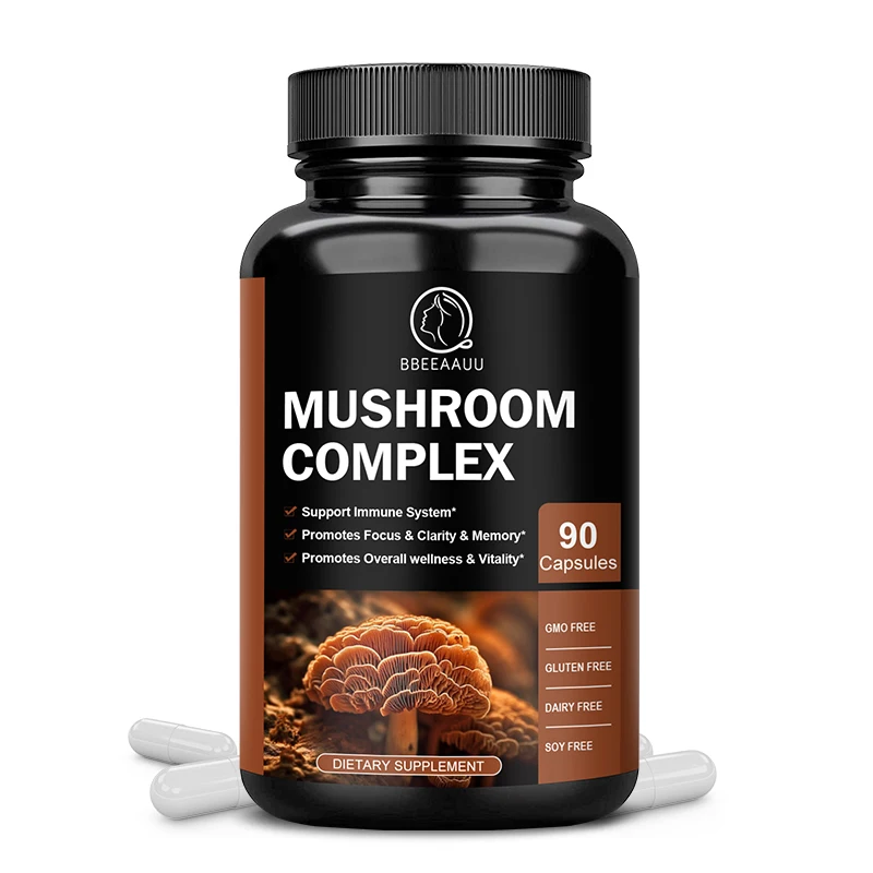 BBEEAAUU Lion Mane Mushroom Complex Capsule Brain Health Focus and Clarity and Memory Smooth Energy and Stress Release