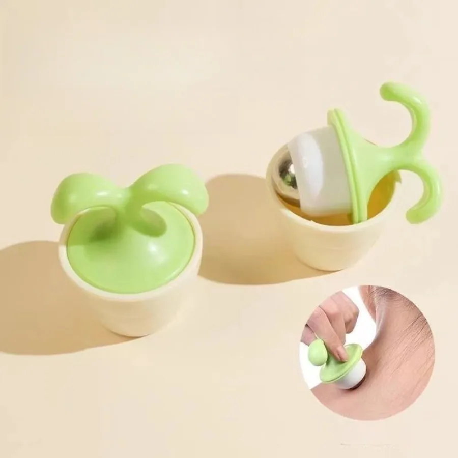 

1pcs Potted Eye Massager, Flower Seedling Design Handle，Hand-held Ball, Suitable for Face and Body, Portable, Smooth Durable